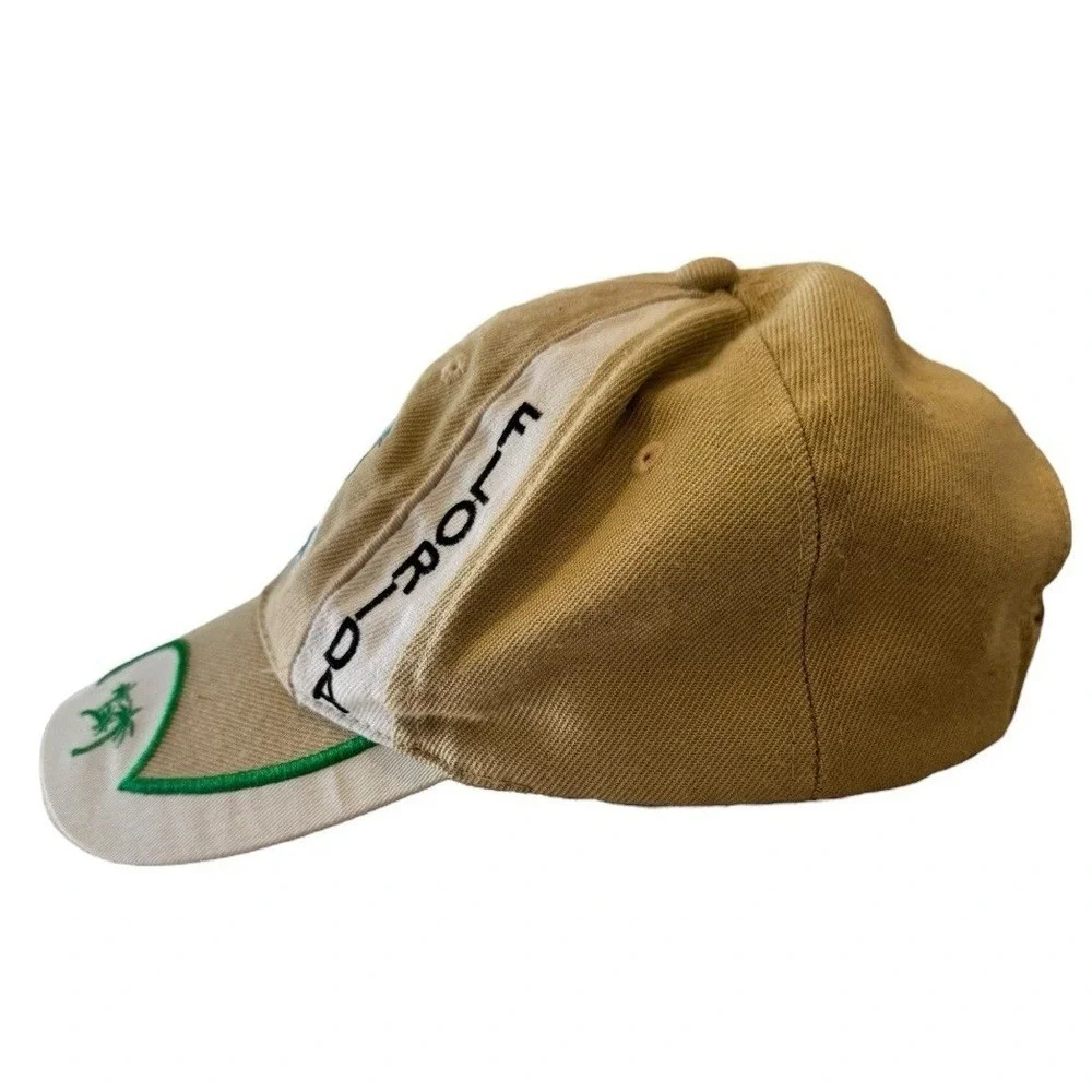 Florida Souvenir Hat Khaki Tan Blue Dolphin Palm Tree Beach Baseball Cap Mens